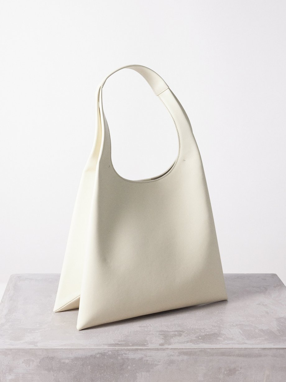 White Shopper midi grained-leather shoulder bag | Aesther Ekme | MATCHES UK