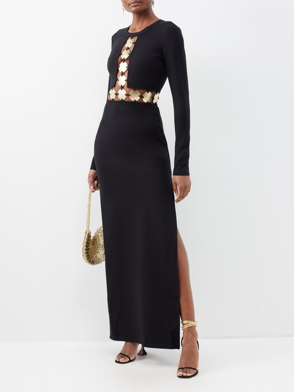 Staud Delphine coin-embellished jersey dress