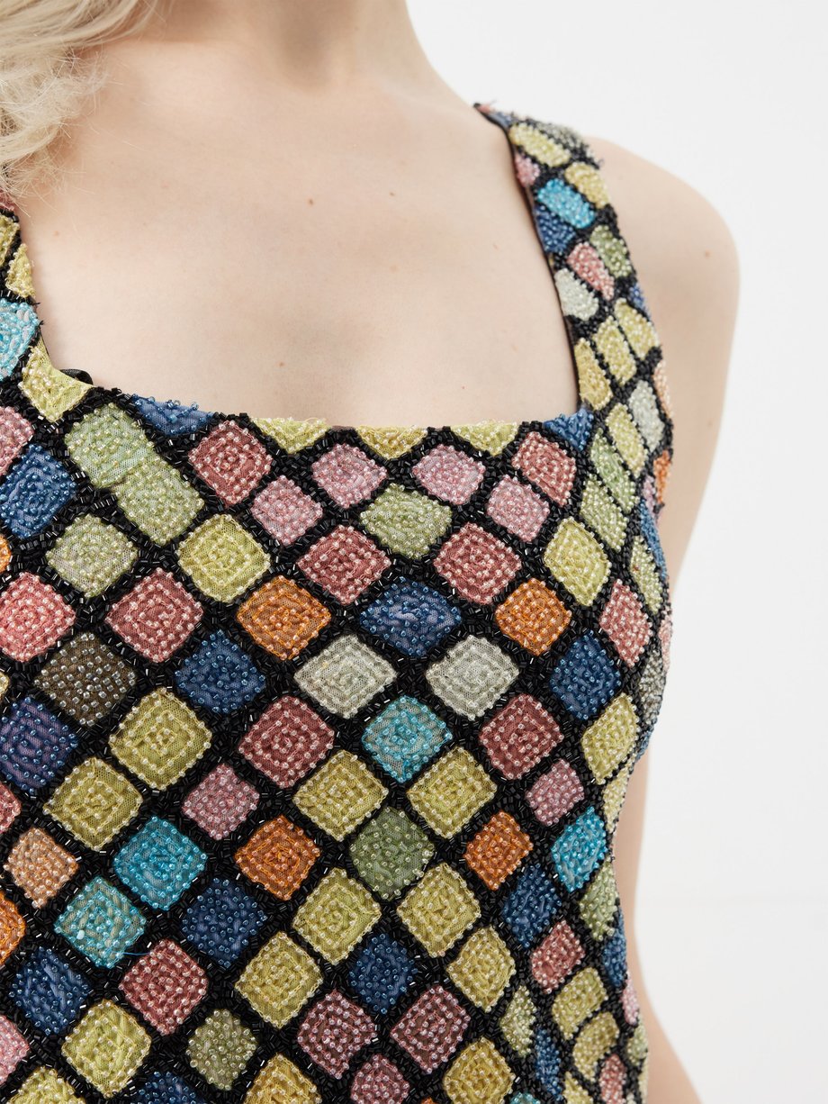 Multicoloured Le Sable beaded mini dress | Staud | MATCHES UK