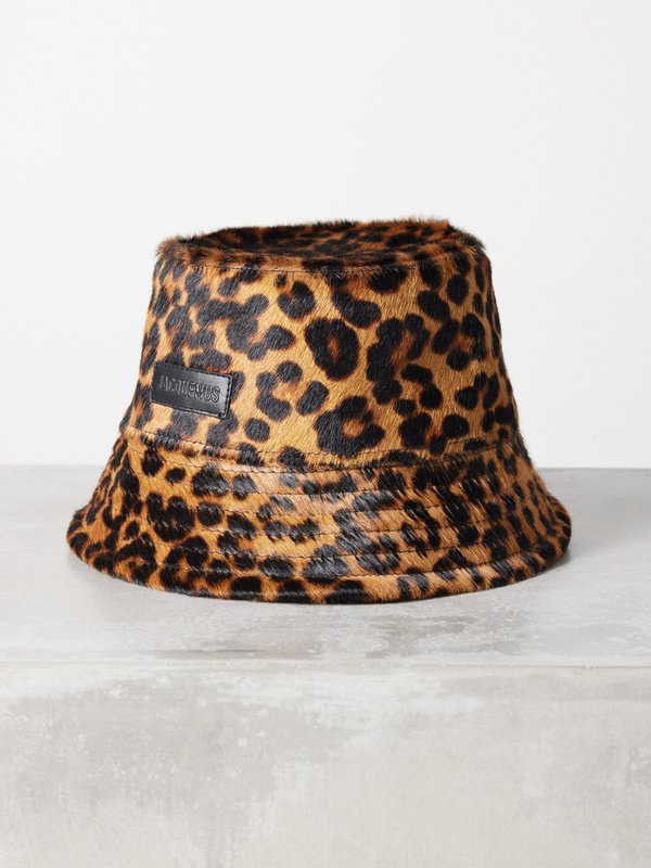 Jacquemus Sperone leopard-print calf-hair bucket hat