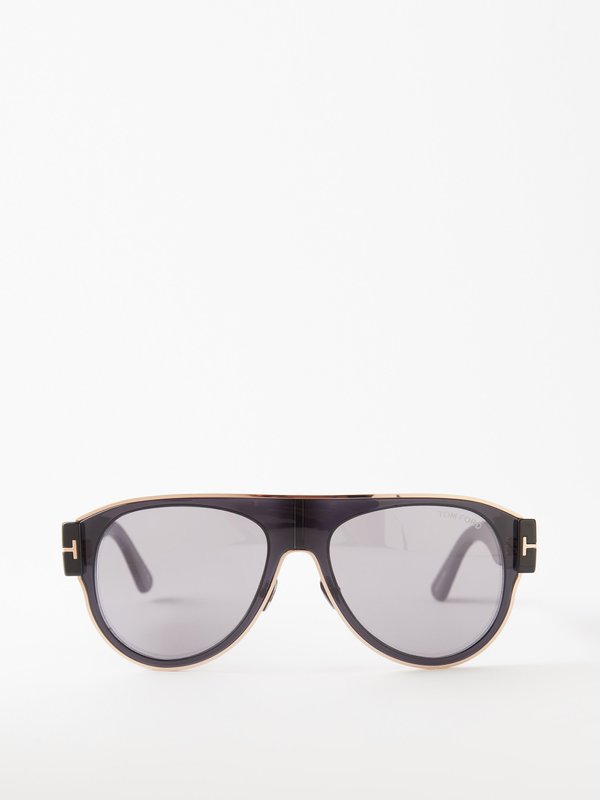 Tom Ford Eyewear (Tom Ford) Lyle oversized aviator acetate sunglasses