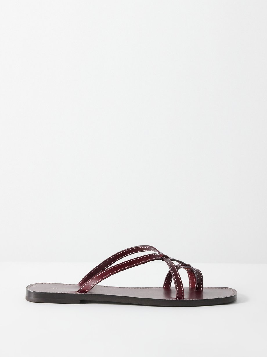 The Row Link leather flat sandals