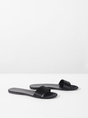 Luxury Metallic Slide Black Low Heel Sandals For Women Designer