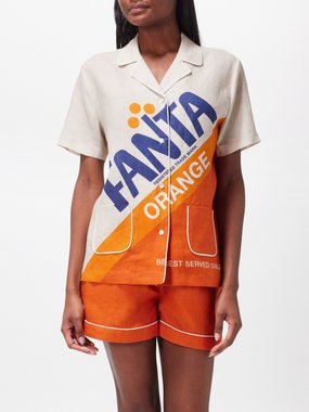 Anya Hindmarch Fanta-print linen pyjamas