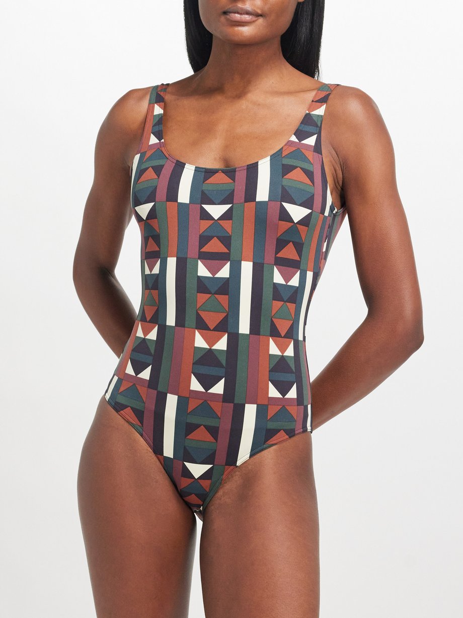 ERES Structure geometric-print swimsuit