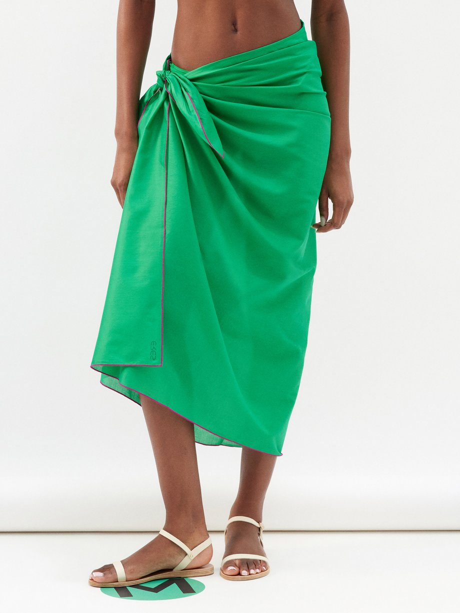 Green Cabine cotton-voile sarong | ERES | MATCHES UK