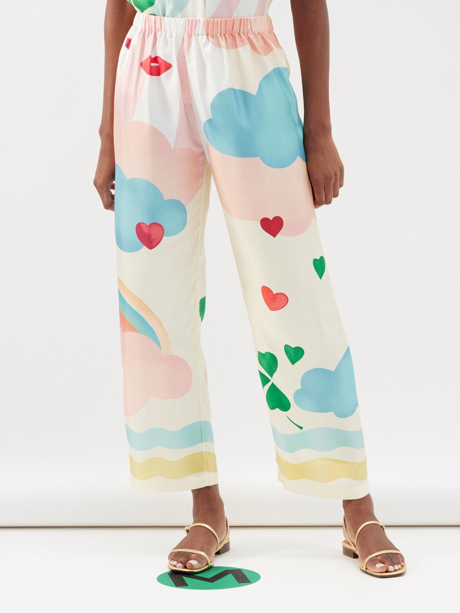 ERES Charme graphic-print silk trousers