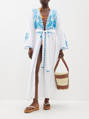 Melissa Odabash Romilly embroidered cotton-blend robe