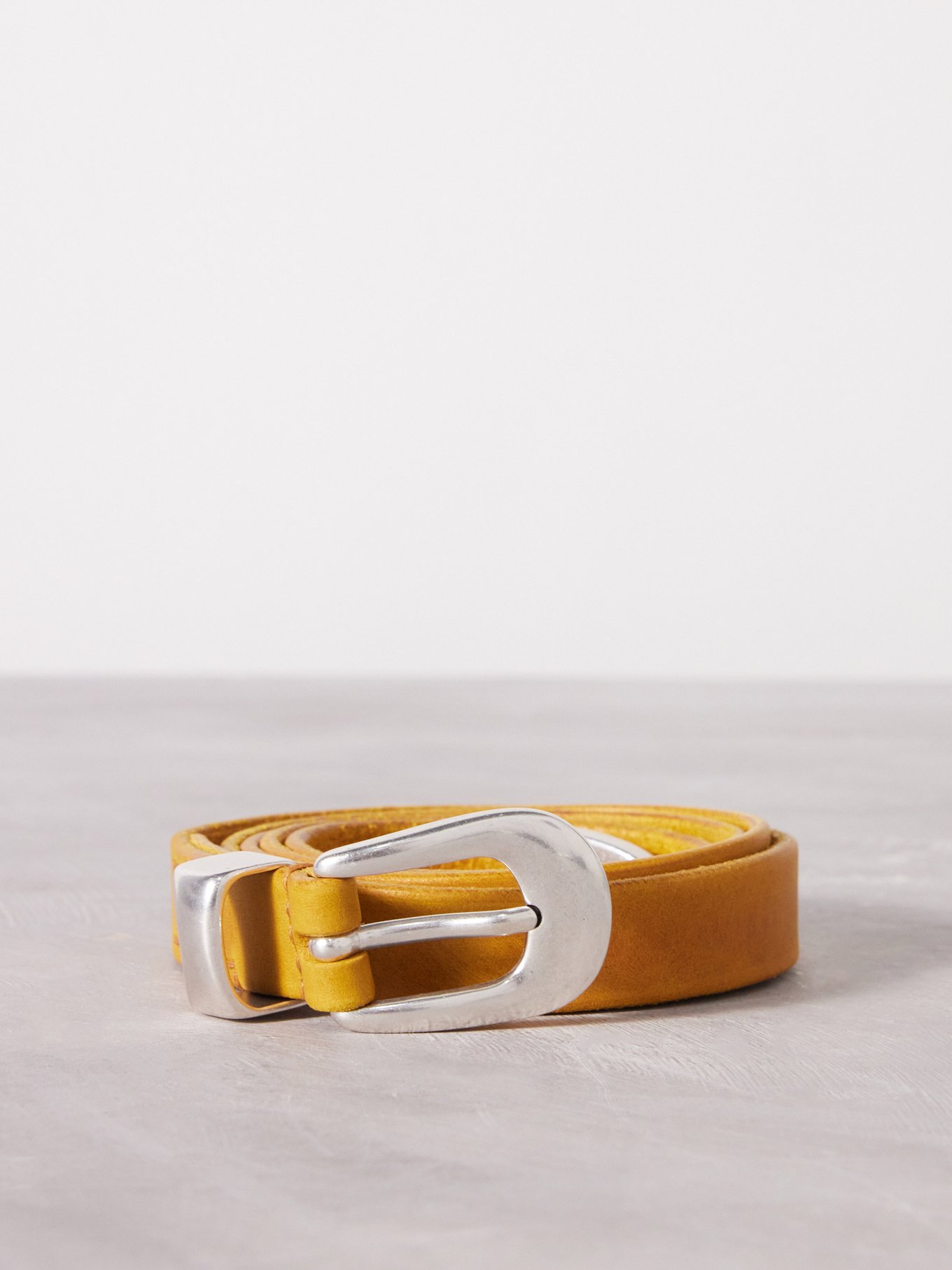 Yellow Leather belt | Our Legacy | MATCHES UK