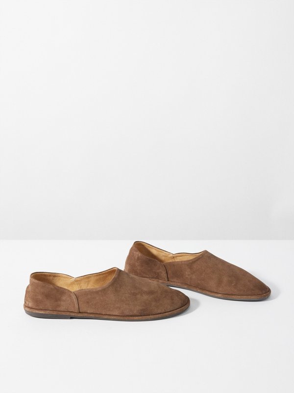 The Row Suede slip-on loafers