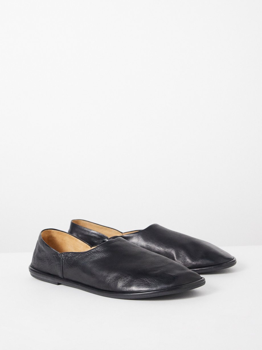 Black LEATHER CANAL SLIP ON | The Row | MATCHES UK