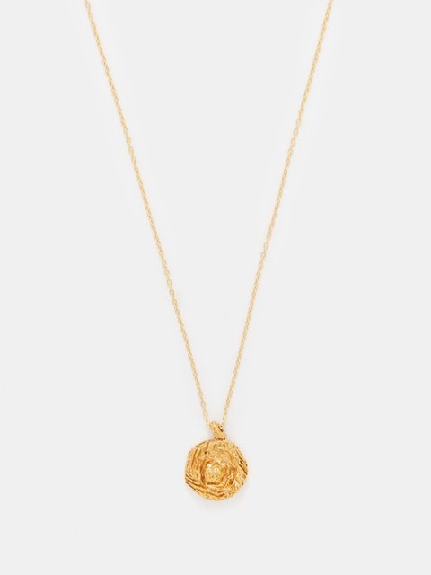 Gold The Sun Salutations 24kt gold plated necklace Alighieri