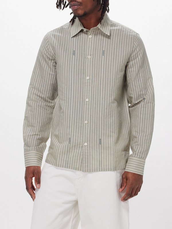 Jacquemus Striped silk-blend shirt