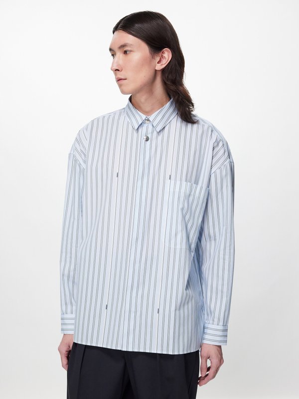 Jacquemus Striped cotton-poplin shirt