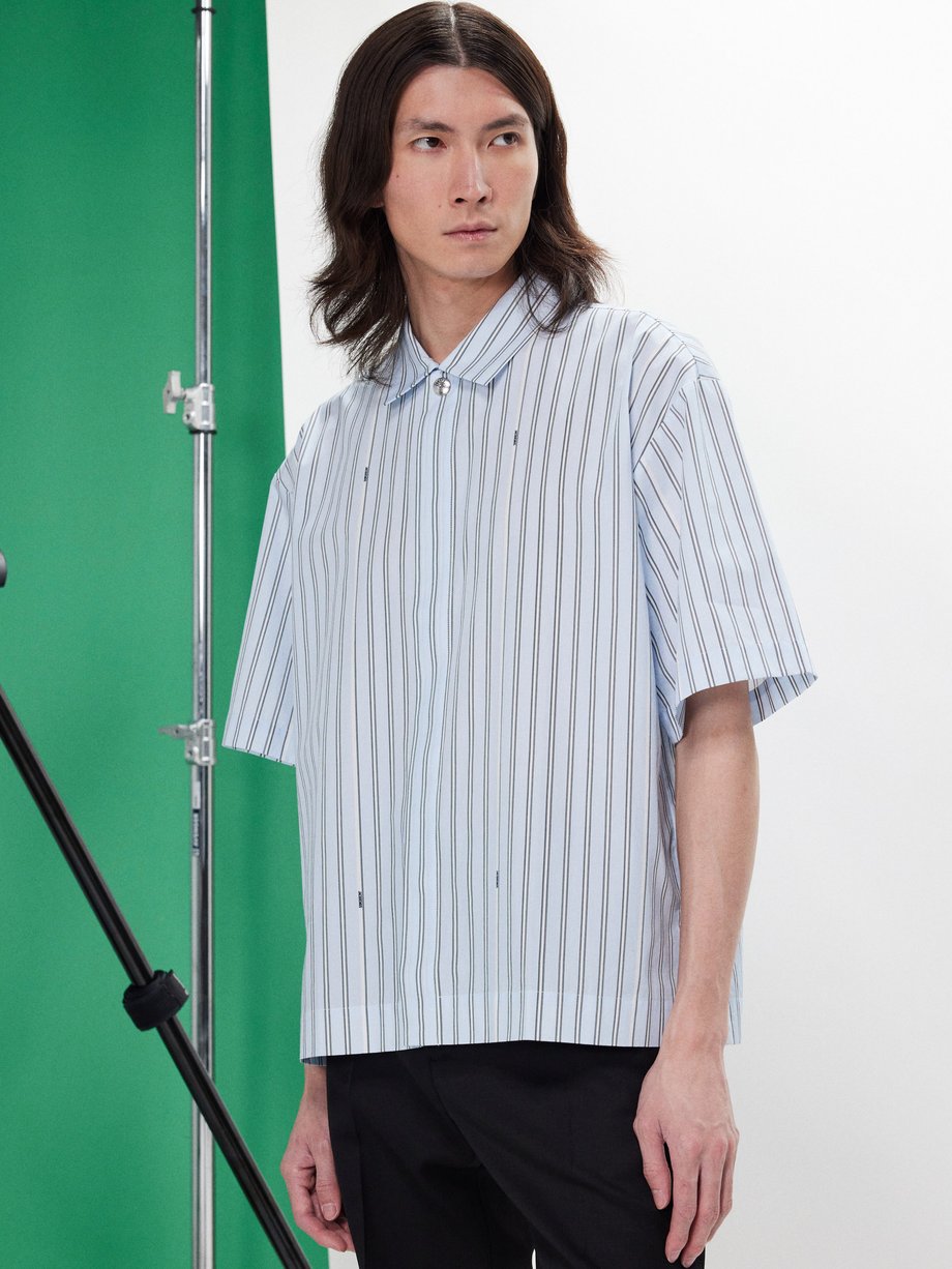 Jacquemus Manches striped cotton-poplin shirt