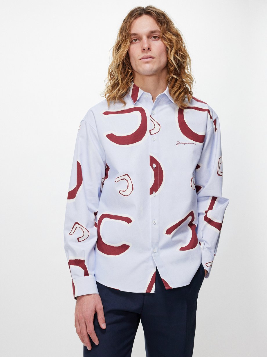 Jacquemus Simon monogram-print cotton-faille shirt