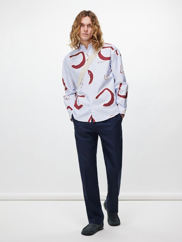 Jacquemus Simon monogram-print cotton-faille shirt