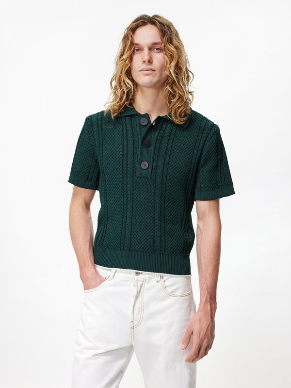 Jacquemus Belo cable-knit polo shirt