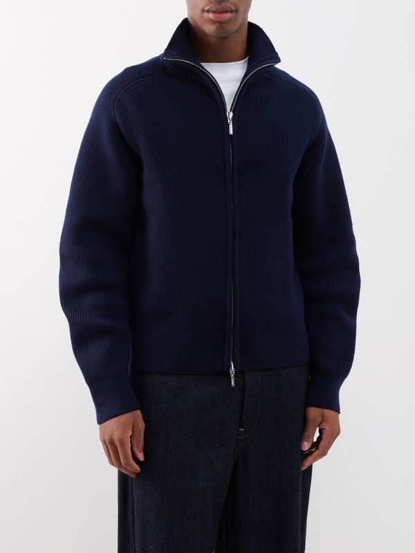 Jacquemus High-neck merino wool-blend cardigan