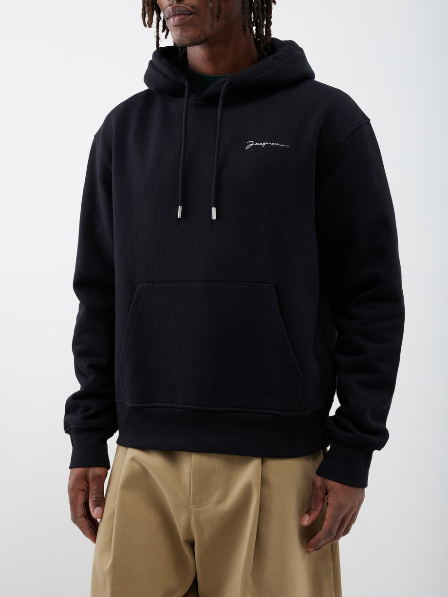 Black Brode organic cotton-jersey hoodie | Jacquemus | MATCHES UK