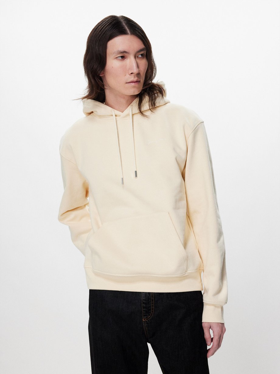 Neutral Brode logo-embroidery organic-cotton hoodie | Jacquemus ...