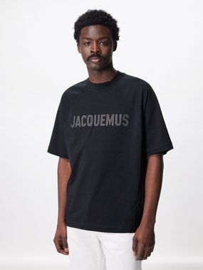 Jacquemus Typo raglan-sleeved cotton-blend T-shirt