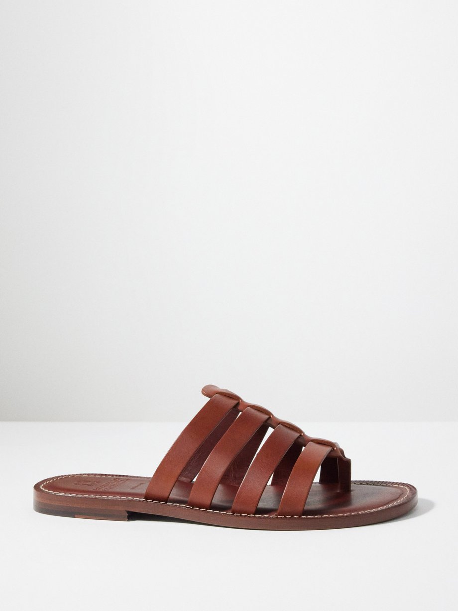 Brown Leather sandals | Brunello Cucinelli | MATCHES UK