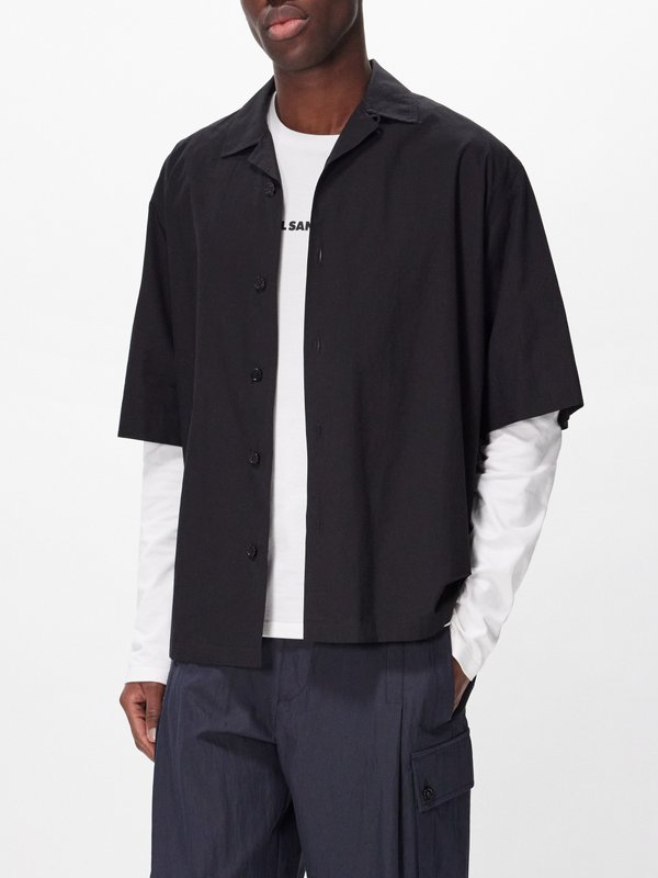 Jil Sander Short-sleeved cotton-poplin shirt