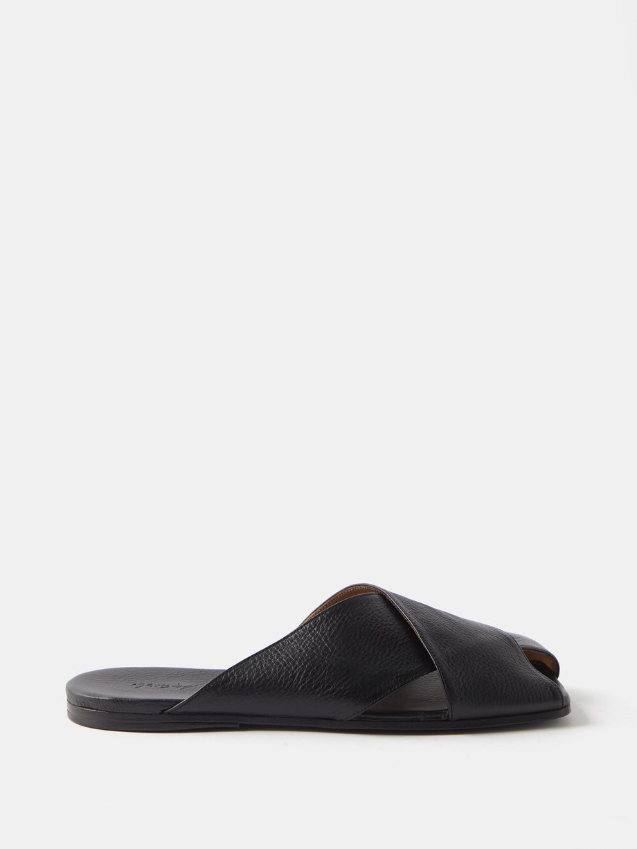 Black Spatola grained-leather sandals | Marsèll | MATCHES UK