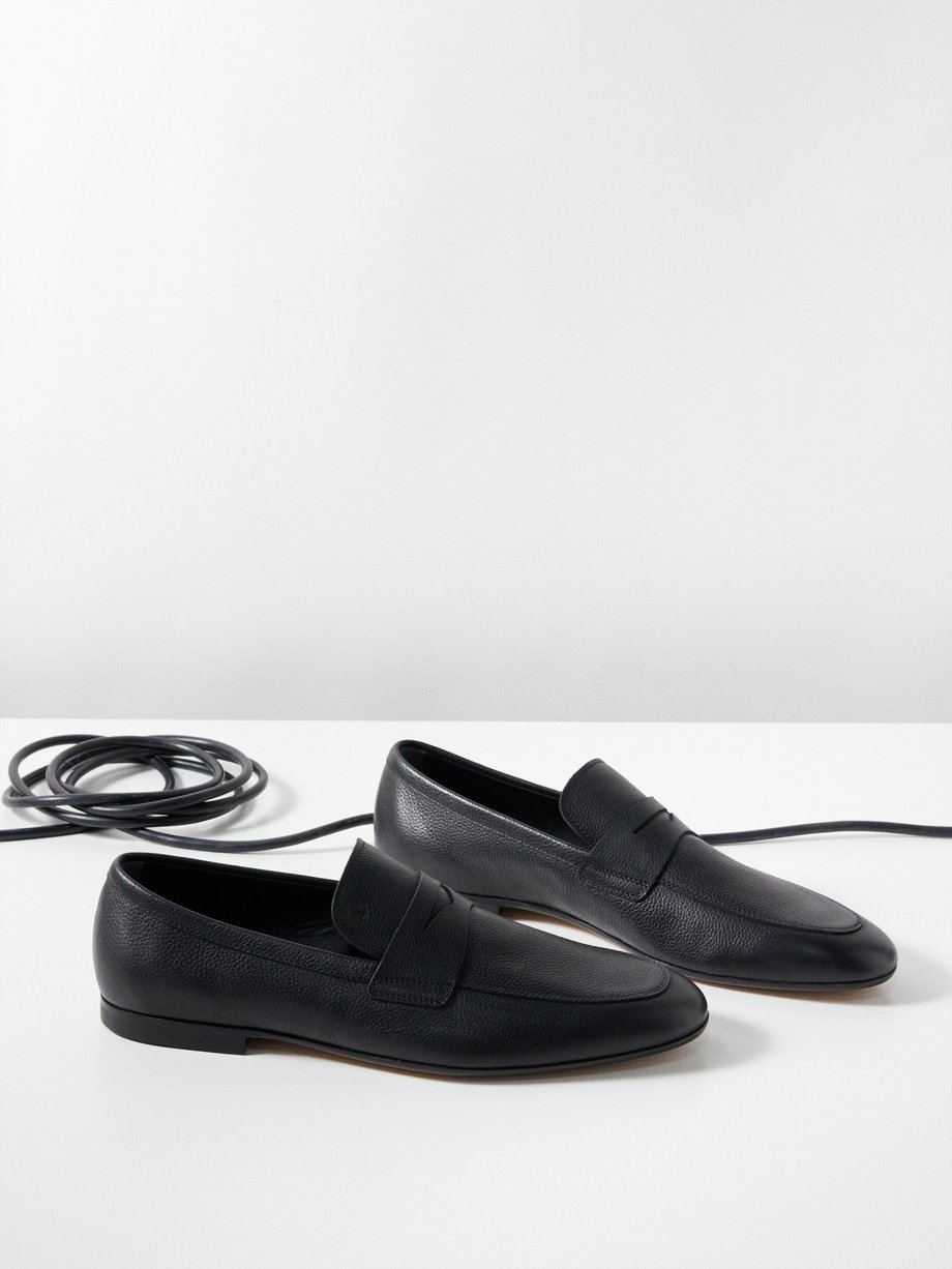 Tod's Grained-leather penny loafers