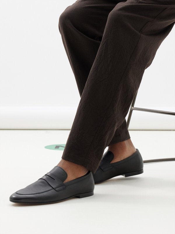 Tod's Grained-leather penny loafers