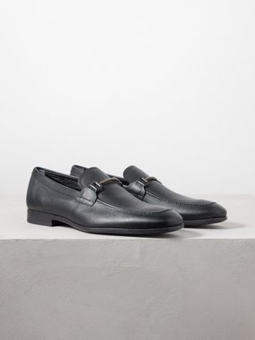 Tod's T-bar grained-leather loafers