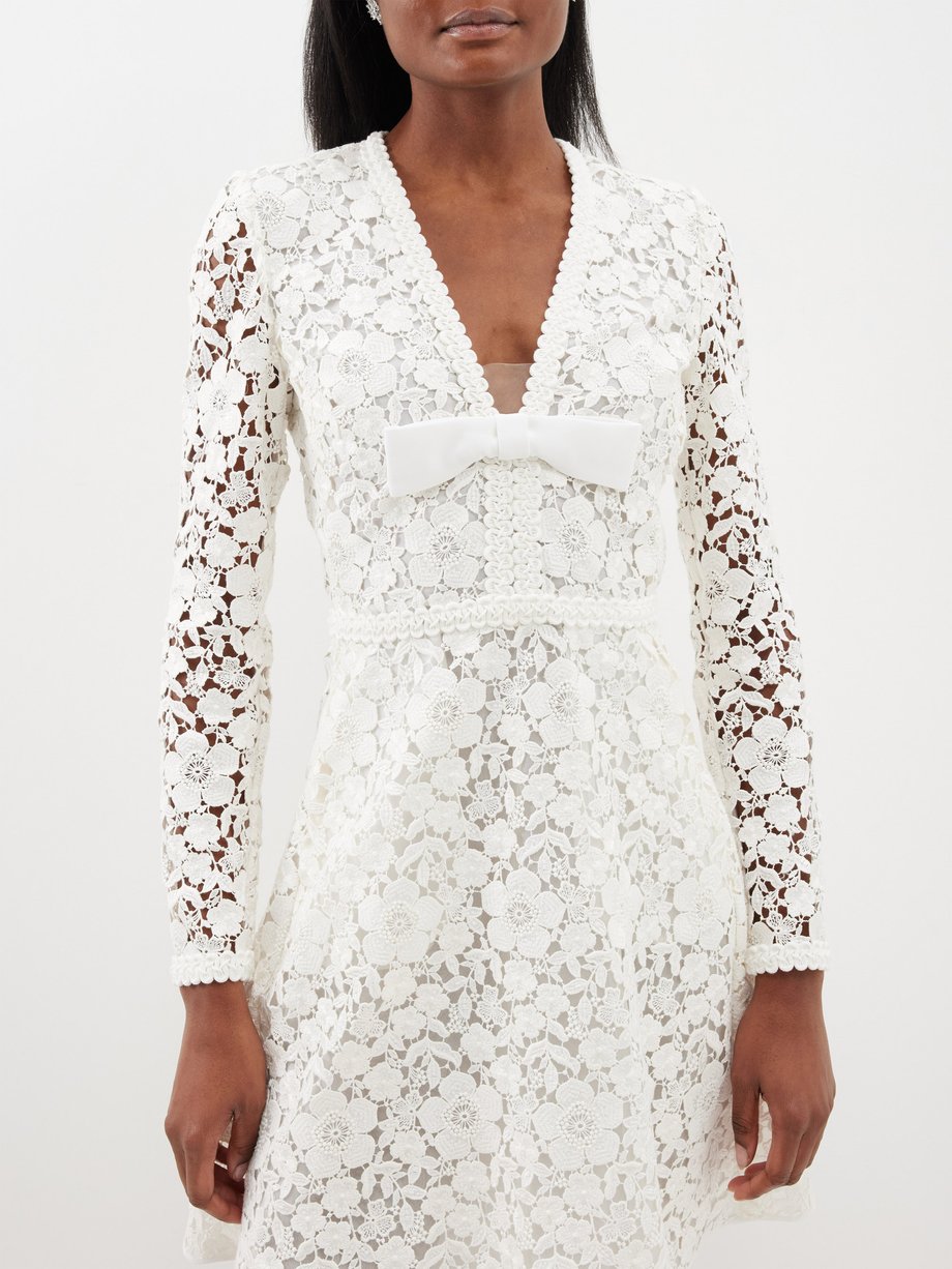 White Floral macramé-lace mini dress, Giambattista Valli