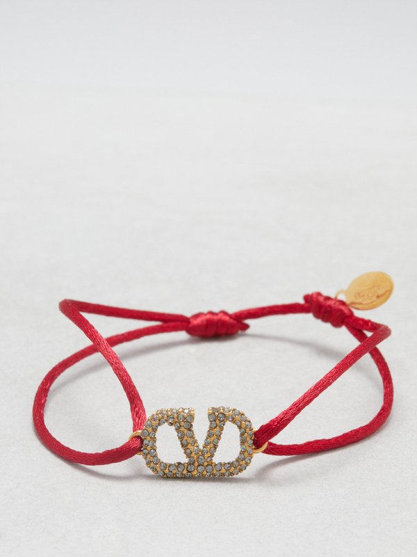 Valentino Garavani V-Logo crystal-embellished bracelet