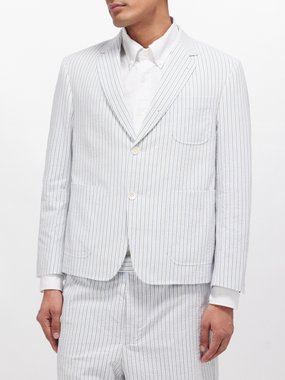 Thom Browne Striped cotton-seersucker suit jacket