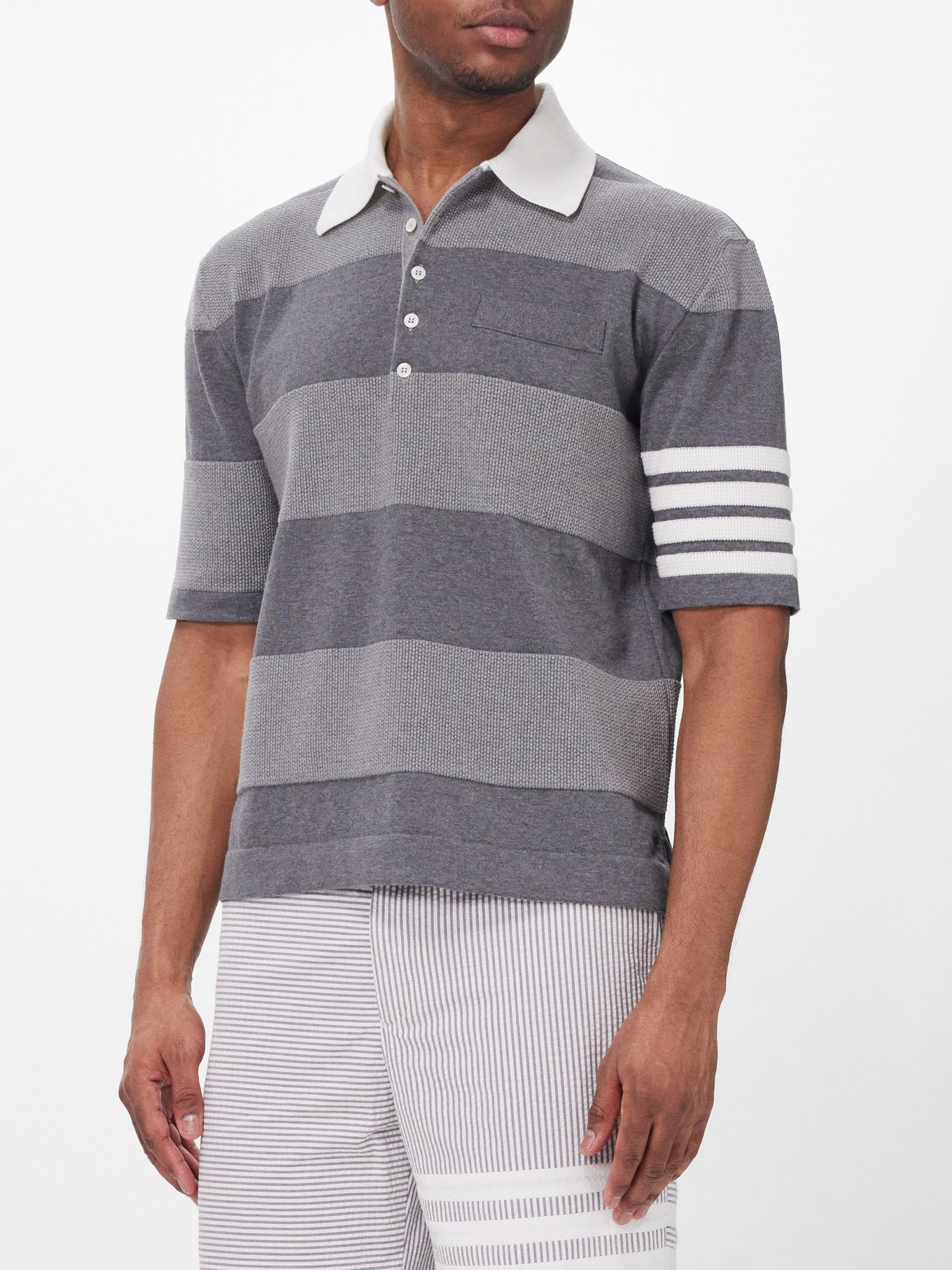 Polo Shirt THOM BROWNE Men color Grey