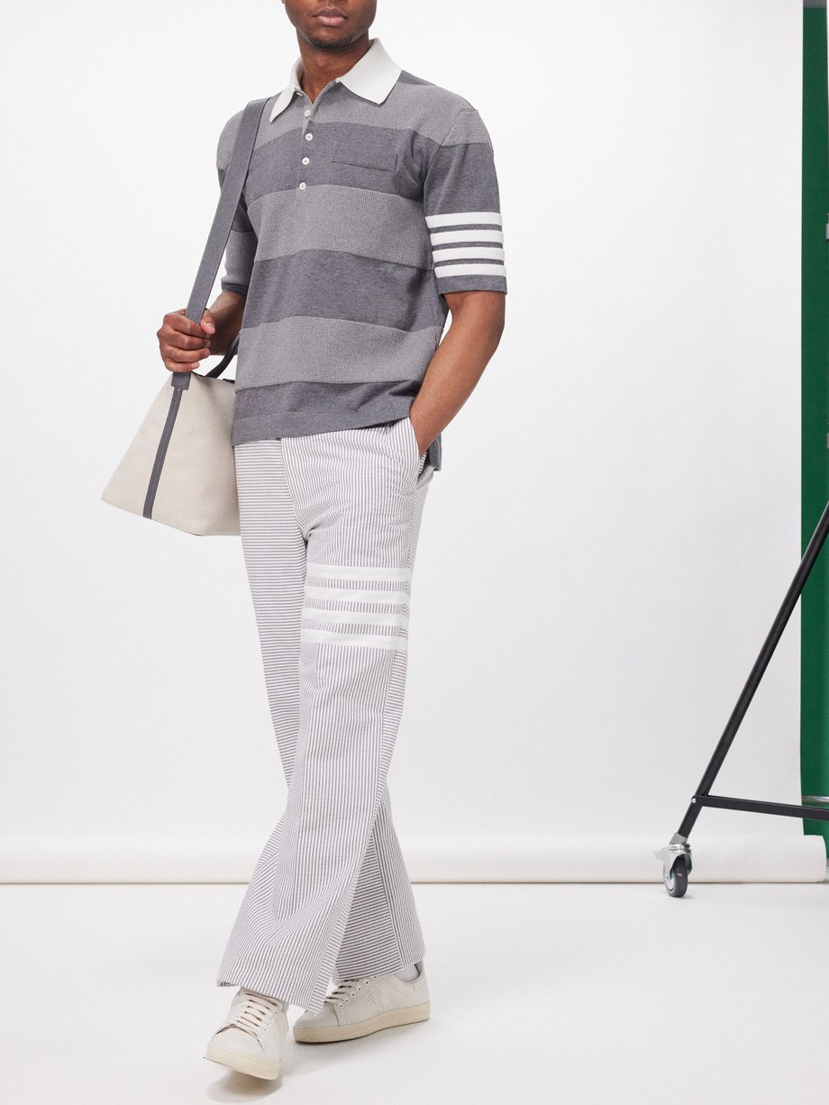 Thom Browne Gray 4-Bar Polo