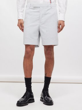 Thom Browne Striped cotton-seersucker tailored shorts