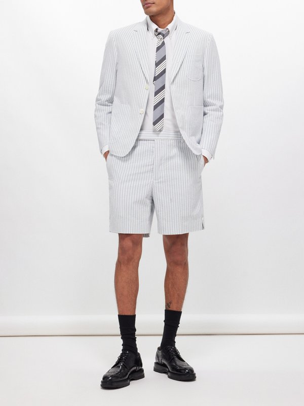 Thom Browne Striped cotton-seersucker tailored shorts