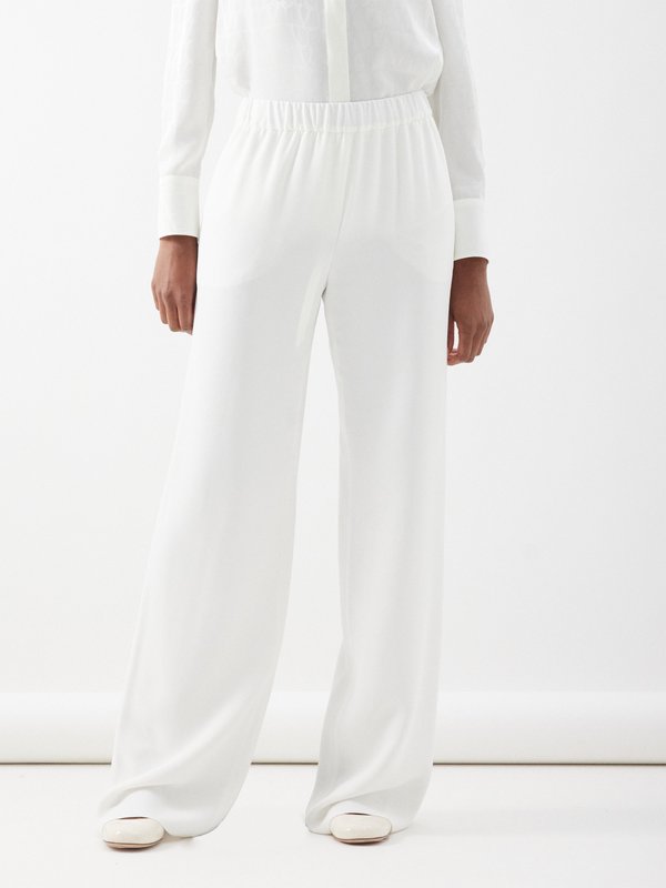Valentino Garavani Cady Couture silk wide-leg trousers