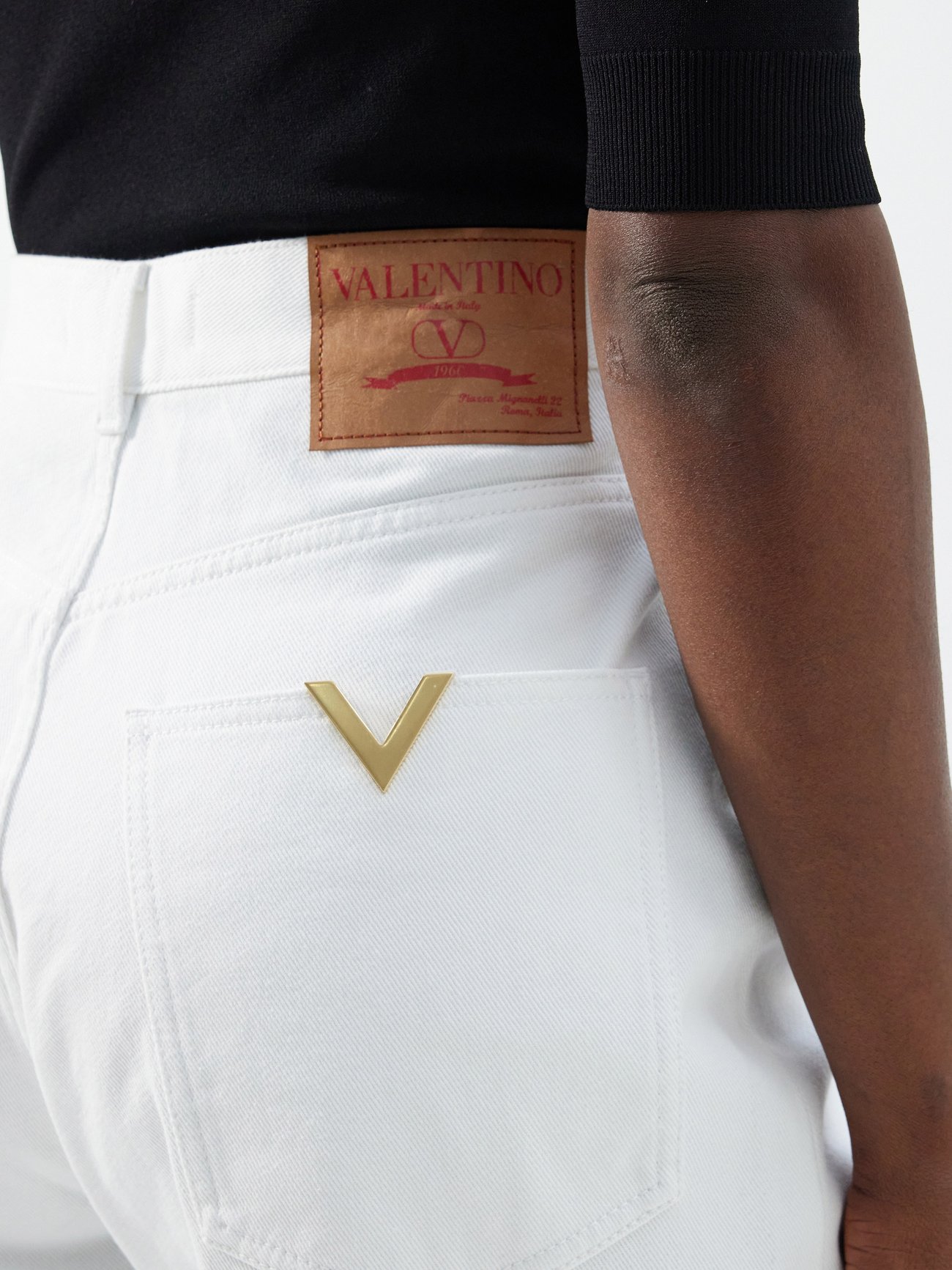 White V-Logo wide-leg jeans, Valentino Garavani