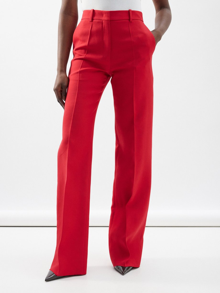 Valentino Red Creased Trousers