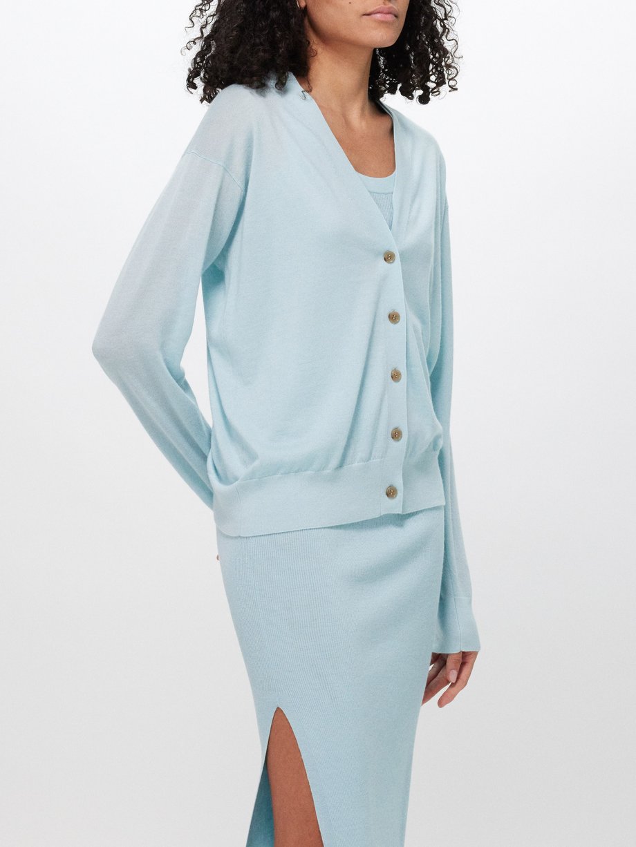 Lisa Yang V-neck cashmere cardigan - Blue