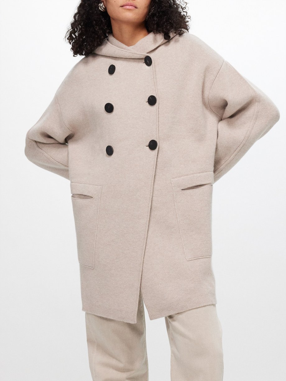 Neutral Fabrizia hooded cashmere cardigan, LISA YANG