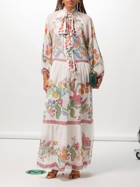 La DoubleJ Athena mosaic-print silk dress