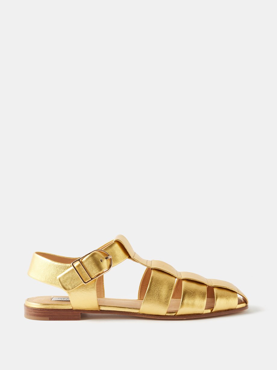 Gold Lynn caged leather sandal | Gabriela Hearst | MATCHES UK