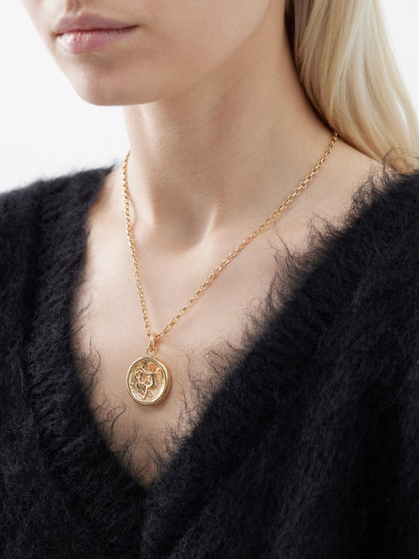Laura Lombardi X A.M.S Angel 14kt gold-plated necklace