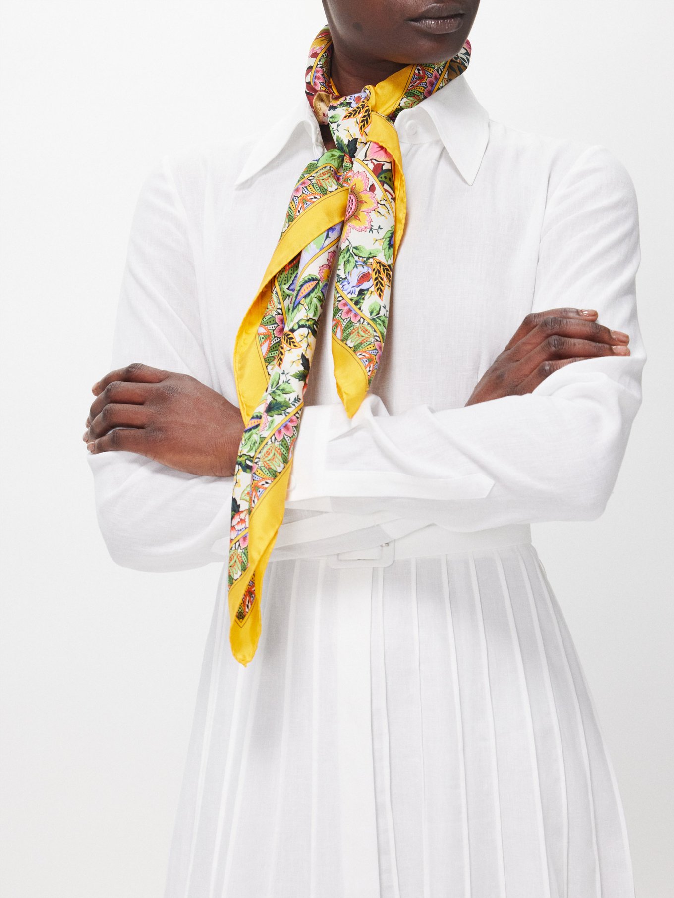 ETRO floral-print frayed-edge scarf - Multicolour