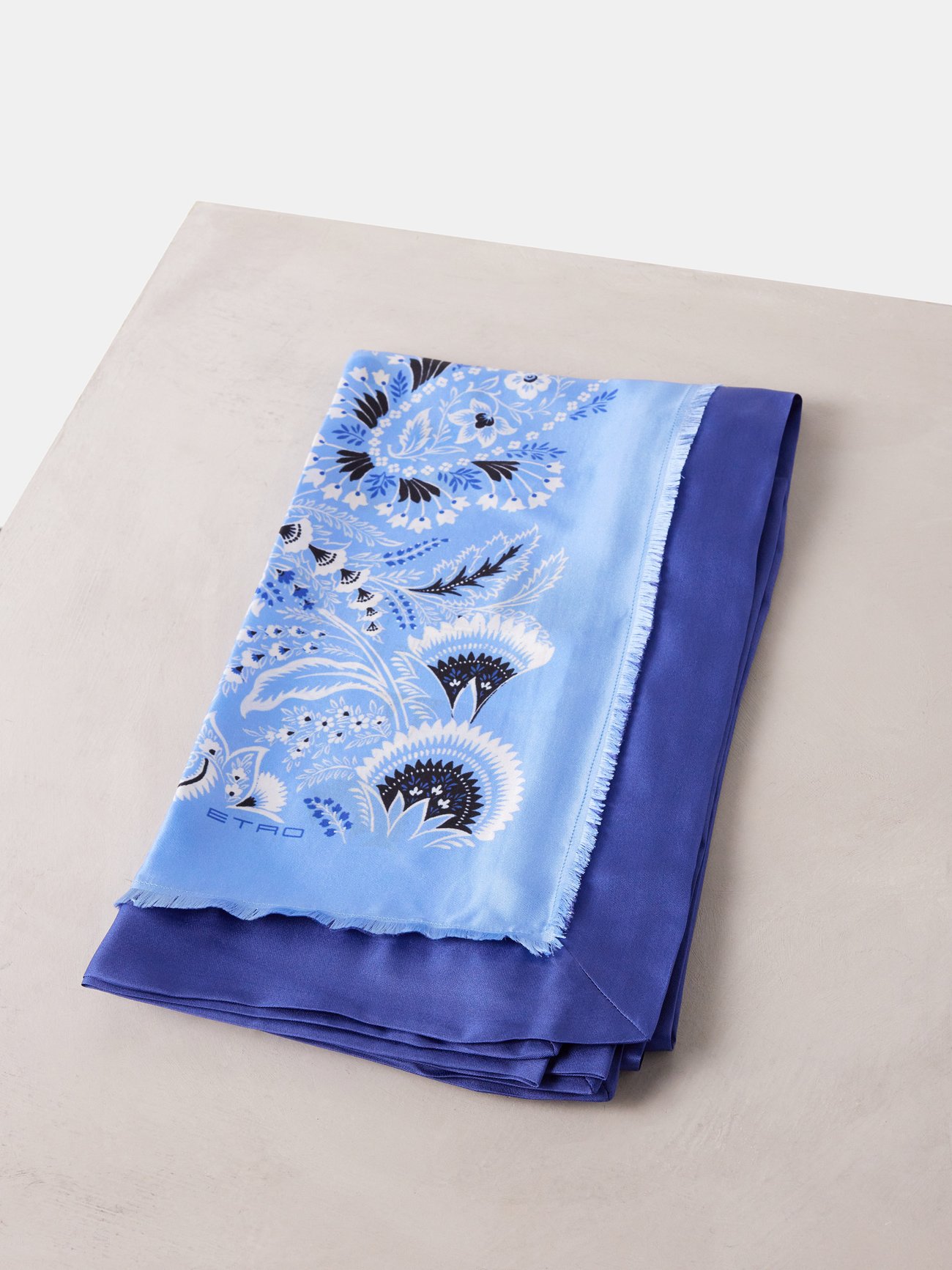 ETRO floral-print silk scarf - Black
