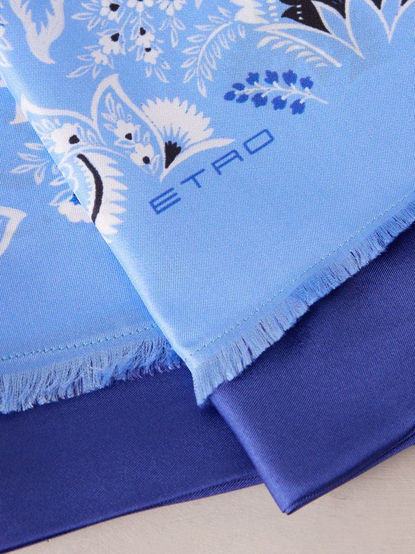 Blue Paisley-print silk scarf | Etro | MATCHES UK